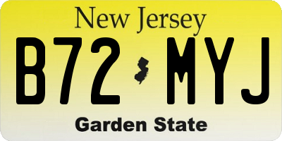 NJ license plate B72MYJ