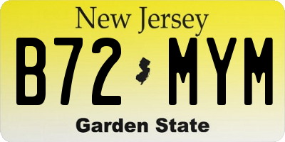 NJ license plate B72MYM
