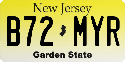 NJ license plate B72MYR