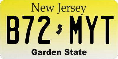 NJ license plate B72MYT