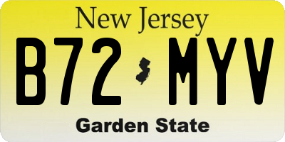 NJ license plate B72MYV