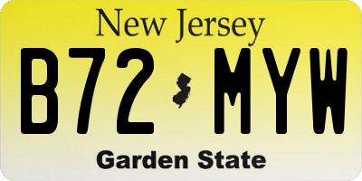 NJ license plate B72MYW