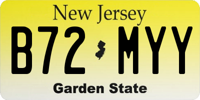 NJ license plate B72MYY