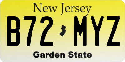 NJ license plate B72MYZ