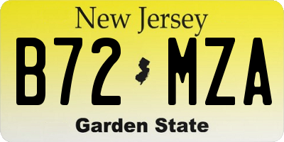 NJ license plate B72MZA
