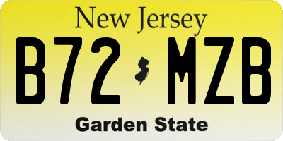 NJ license plate B72MZB