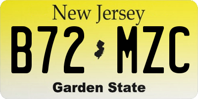 NJ license plate B72MZC