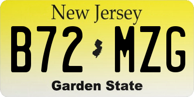 NJ license plate B72MZG