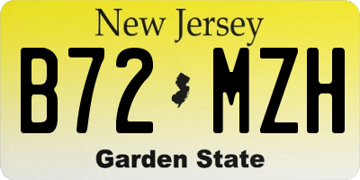 NJ license plate B72MZH