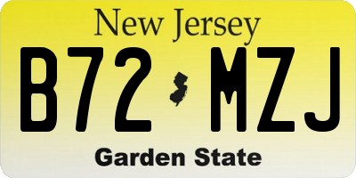 NJ license plate B72MZJ