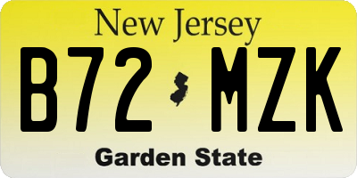 NJ license plate B72MZK