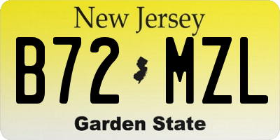 NJ license plate B72MZL