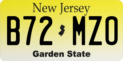 NJ license plate B72MZO