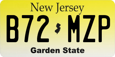 NJ license plate B72MZP