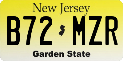 NJ license plate B72MZR