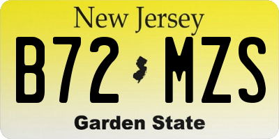 NJ license plate B72MZS