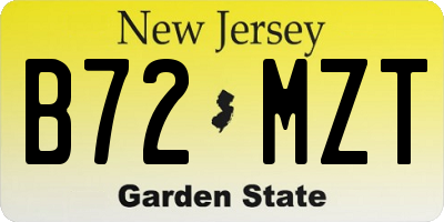 NJ license plate B72MZT