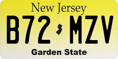 NJ license plate B72MZV