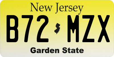 NJ license plate B72MZX