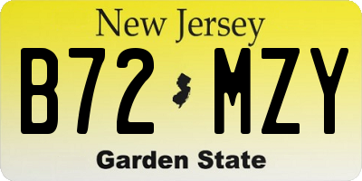 NJ license plate B72MZY