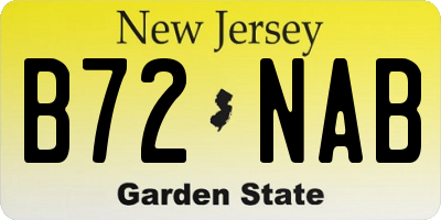 NJ license plate B72NAB