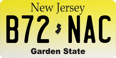 NJ license plate B72NAC