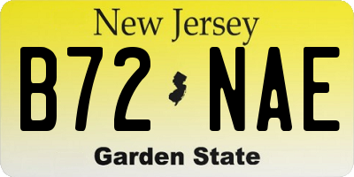 NJ license plate B72NAE