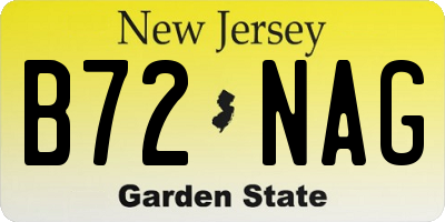 NJ license plate B72NAG