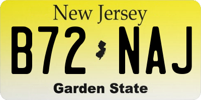 NJ license plate B72NAJ