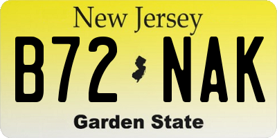 NJ license plate B72NAK