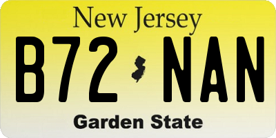 NJ license plate B72NAN