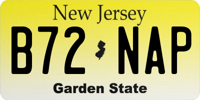 NJ license plate B72NAP