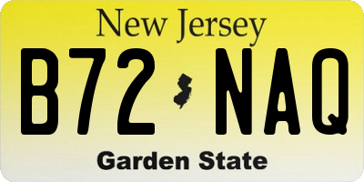 NJ license plate B72NAQ