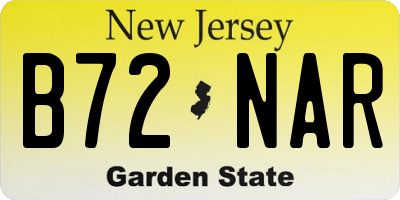 NJ license plate B72NAR