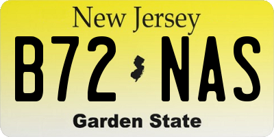 NJ license plate B72NAS