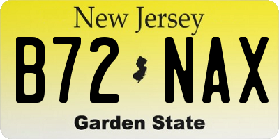 NJ license plate B72NAX