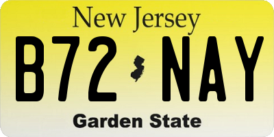 NJ license plate B72NAY
