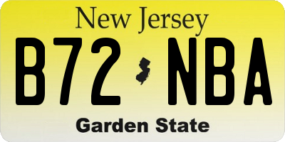 NJ license plate B72NBA