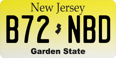 NJ license plate B72NBD
