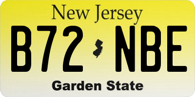 NJ license plate B72NBE