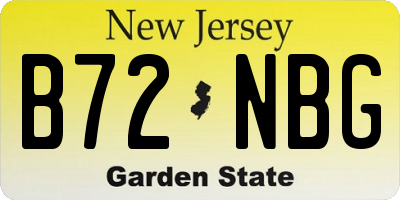 NJ license plate B72NBG