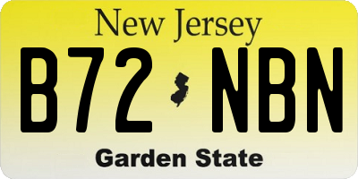 NJ license plate B72NBN