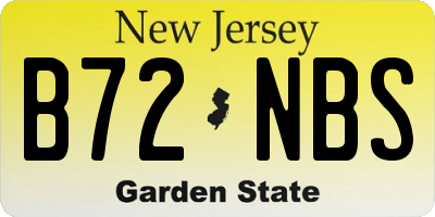 NJ license plate B72NBS