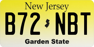 NJ license plate B72NBT