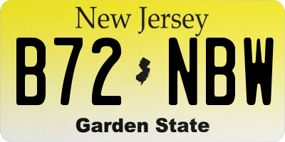 NJ license plate B72NBW