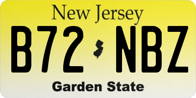 NJ license plate B72NBZ