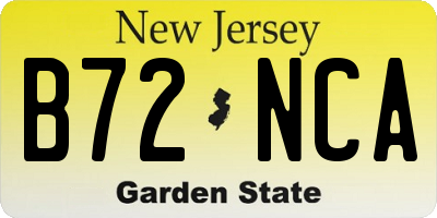 NJ license plate B72NCA