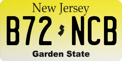 NJ license plate B72NCB