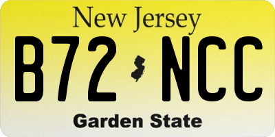 NJ license plate B72NCC