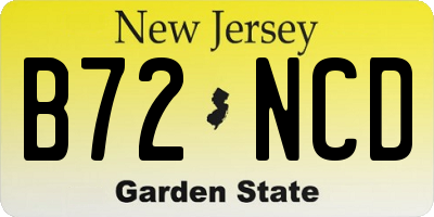 NJ license plate B72NCD